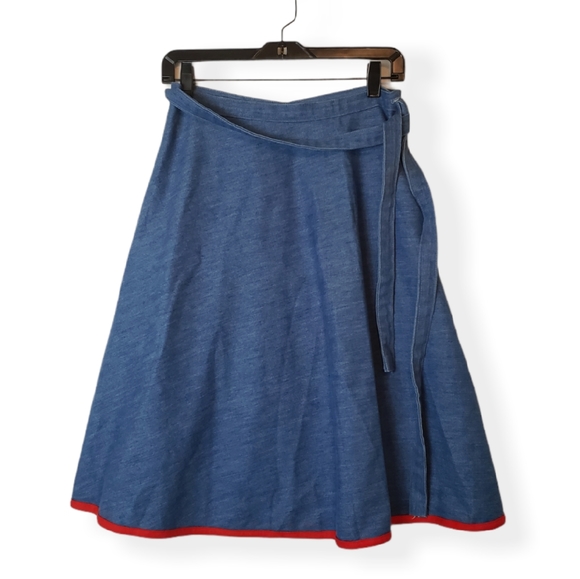 Vintage Denim Embroidered Wrap Skirt - Picture 10 of 10